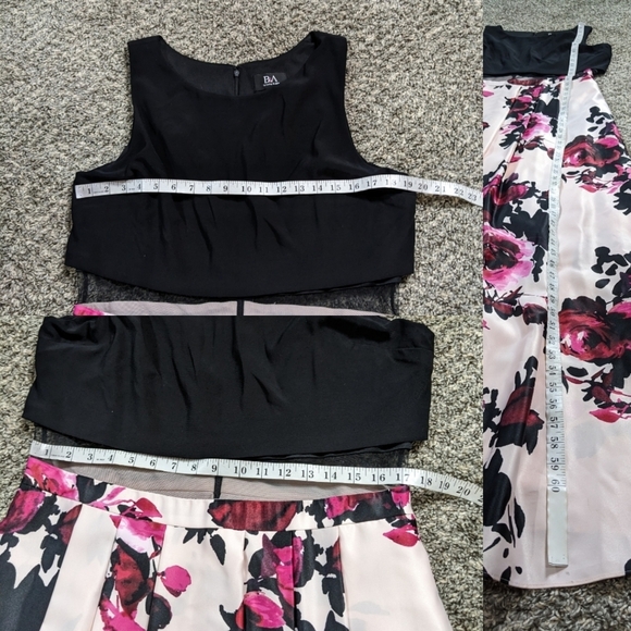 B&A by Betsy & Adam black pink sleeveless maxi gown dress 18W - Picture 11 of 11